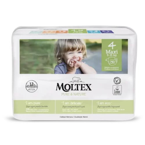 Pañales Moltex Pure & Nature T4 - detalle bolsa